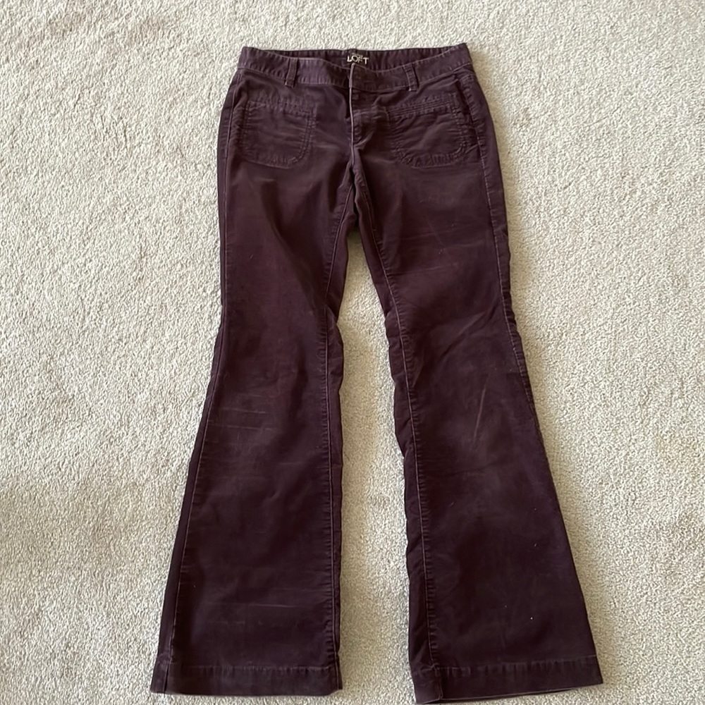 Maroon “modern flare” courduroy